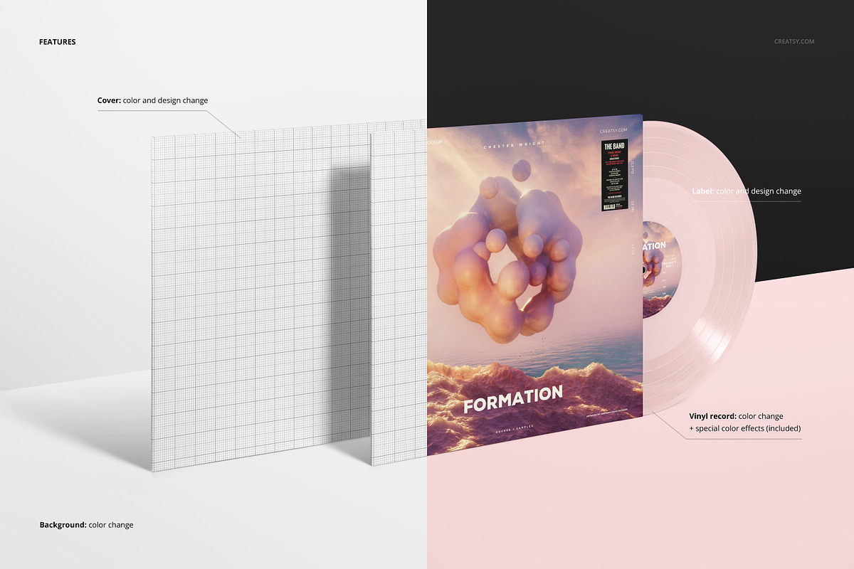 Vinyl Record & Album Covers Mockup, a Packaging Mockup by creatsy5 (Photo 2 of 7)