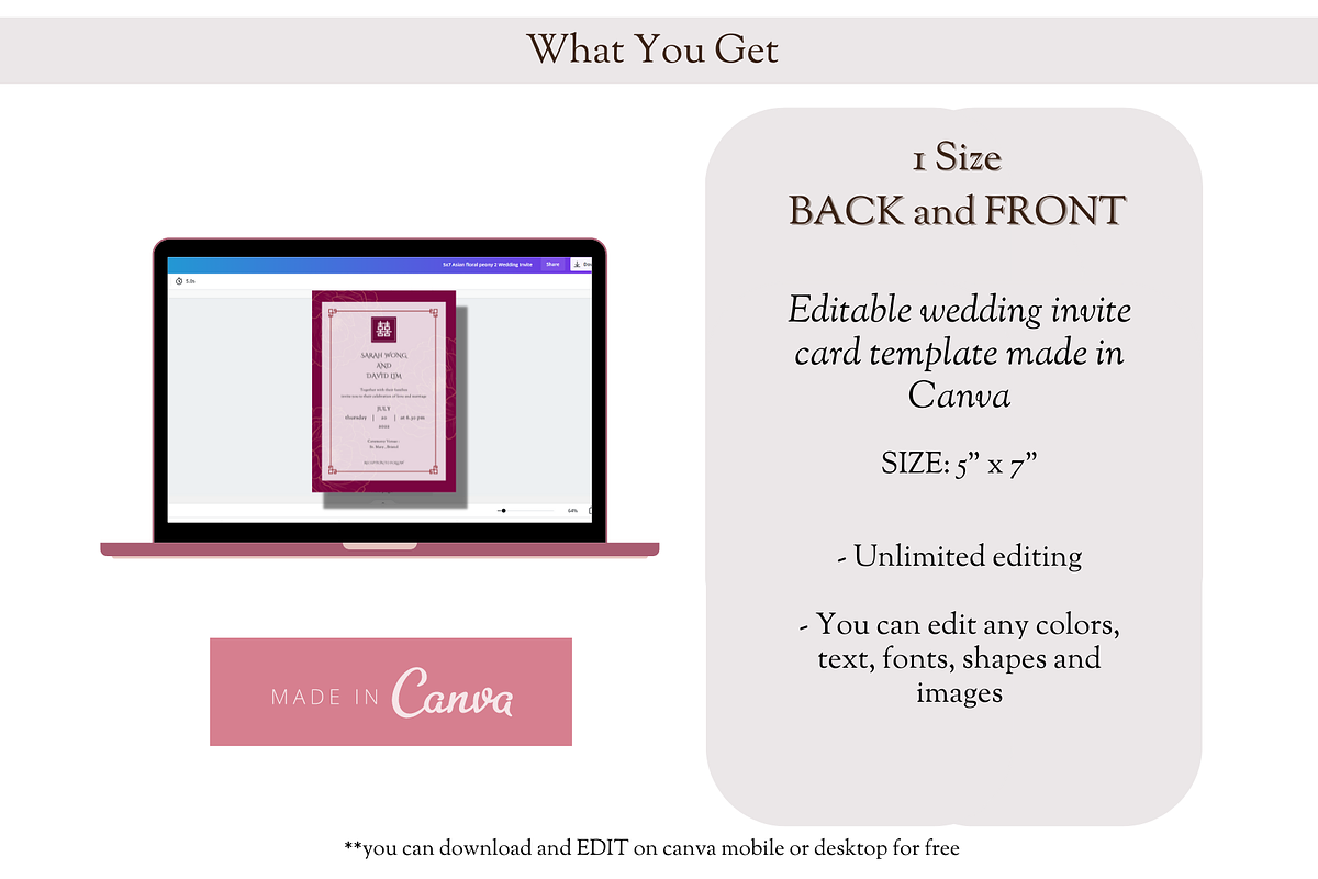 Asian Floral Wedding Invite - FA, an Invitation Template by YeeqsWedding (Photo 2 of 4)