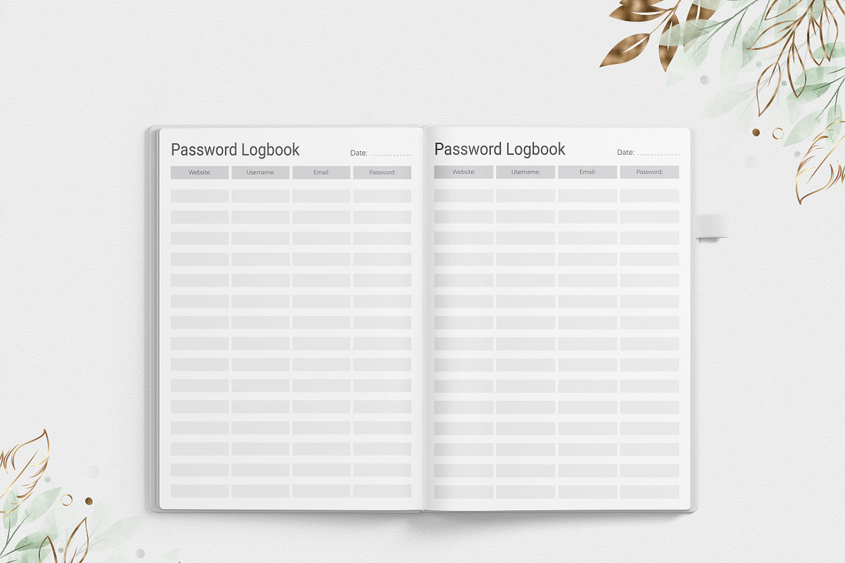 Password Logbook Kdp Interior, a Stationery Template by Graphic Template (Photo 7 of 11)