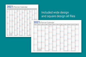 Calendar 2021 Planner Simple Style