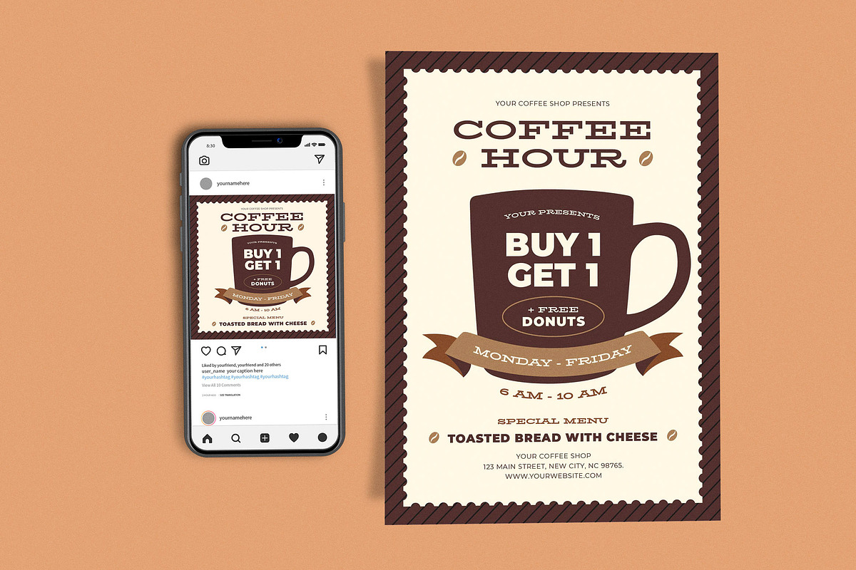 Coffee Hour Brown Cup, a Flyer Template by Me55enjah Design (Photo 1 of 4)