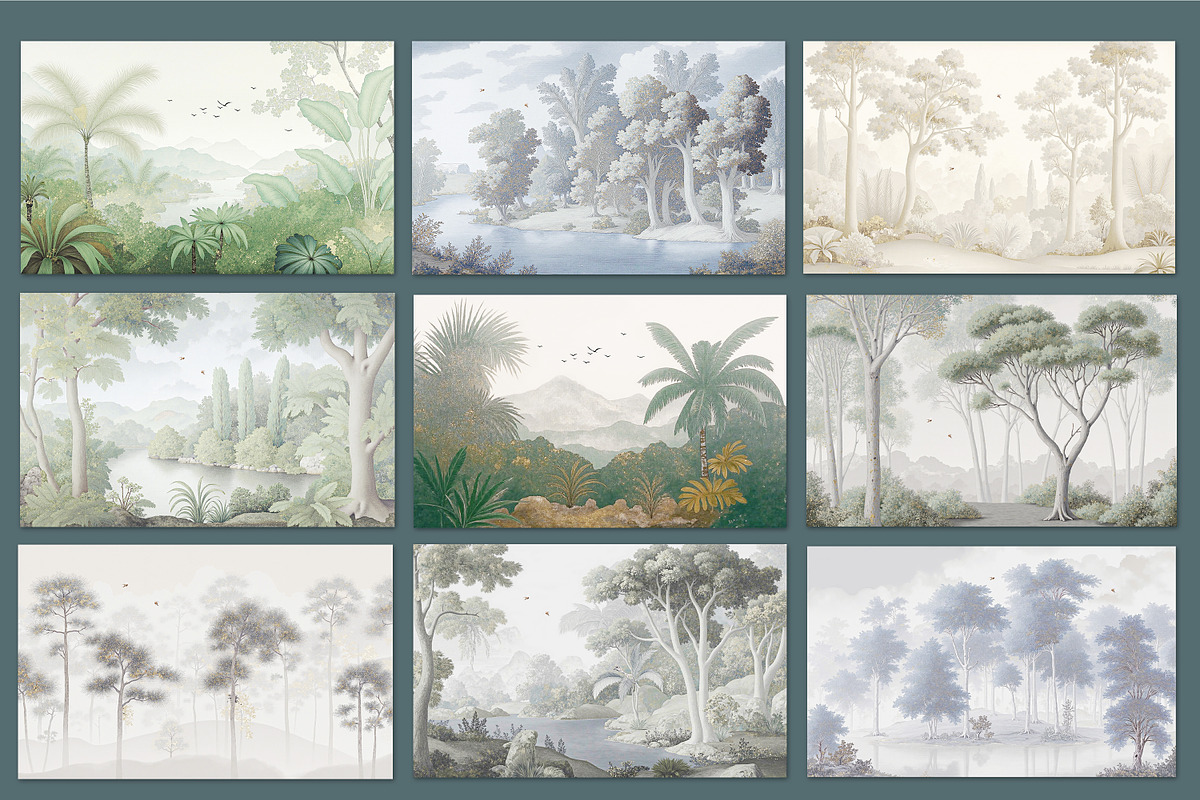 Abstract Forest Art Wallpaper Set, an Illustration by fei long (Photo 9 of 10)