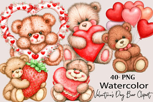 Valentine’s Day Teddy Bear Clipart