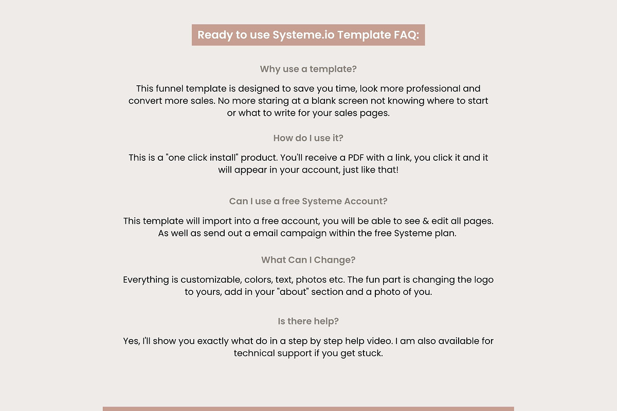 Systeme.io Ivory Rose Lead Funnel, a Landing Page Template by Hayley's Digital Hub (Photo 7 of 10)