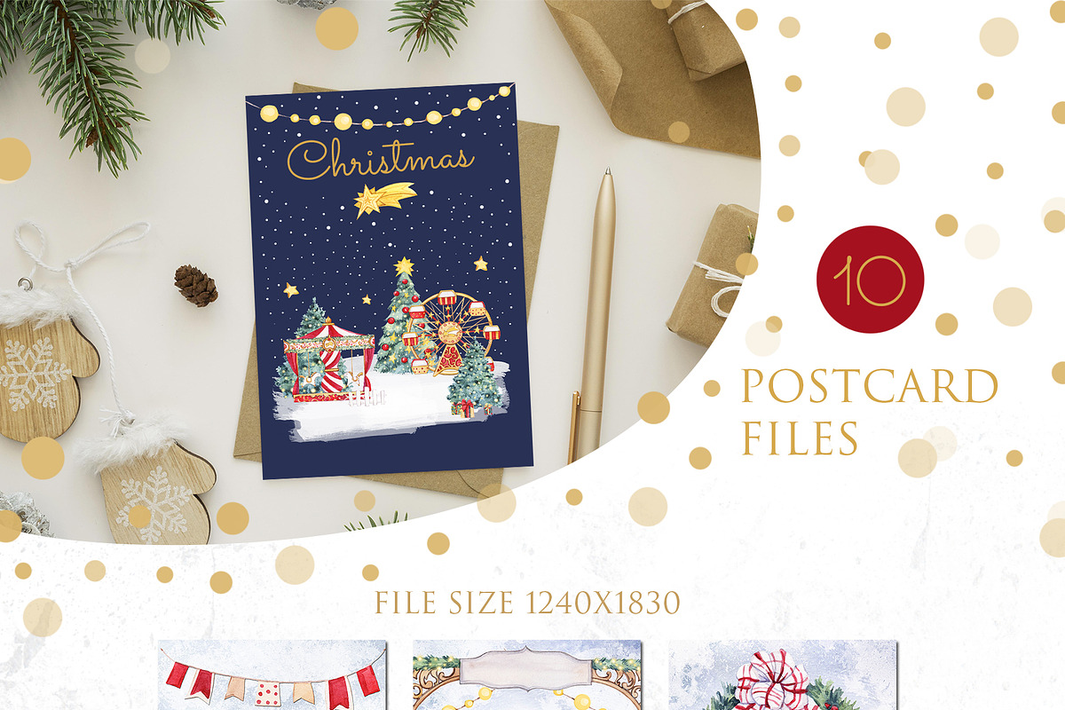 Watercolor CHRISTMAS MARKET, a Decorative Illustration by S_ARTLOVE (Photo 6 of 8)