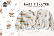 Rabbit skater seamless patterns, a Pattern Graphic by vatrushkaprint_store (Thumbnail 1 of 4)