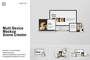 Multi Device Mockup Scene Creator, a Mac Mockup by Graphiculon (Thumbnail 1 of 11)