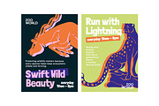 Vintage zoo posters with animals set, an Animal Illustration by PaperTrident (Thumbnail 3 of 3)