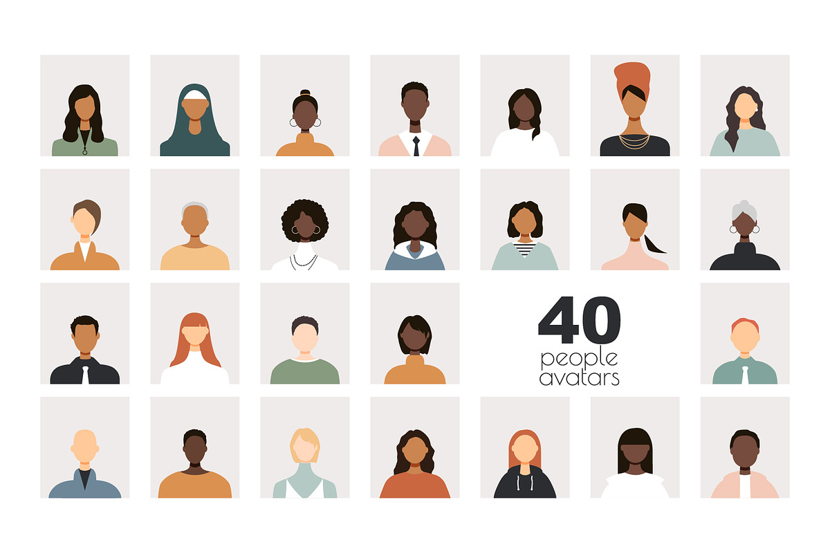 40 people avatars, a Person Illustration by Stafeeva (Photo 1 of 3)