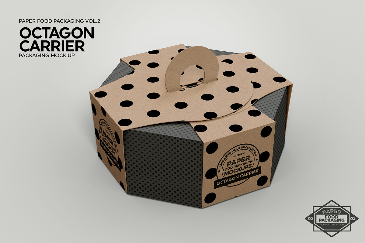 Octagon Box Carrier Packaging Mockup, a Cups & Container Mockup by INCDesign (Photo 5 of 7)
