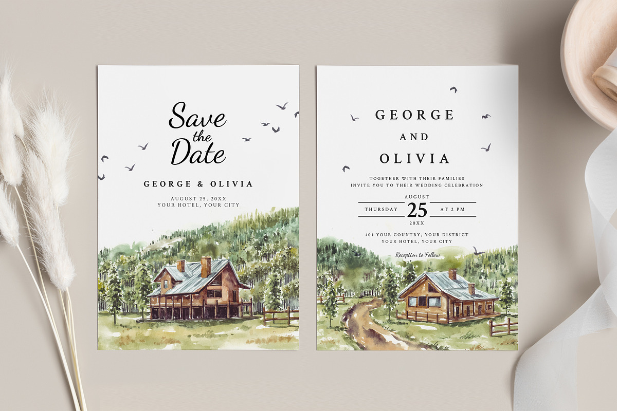 Watercolor House & Landscapes, an Illustration by Yorda Studio (Photo 7 of 13)