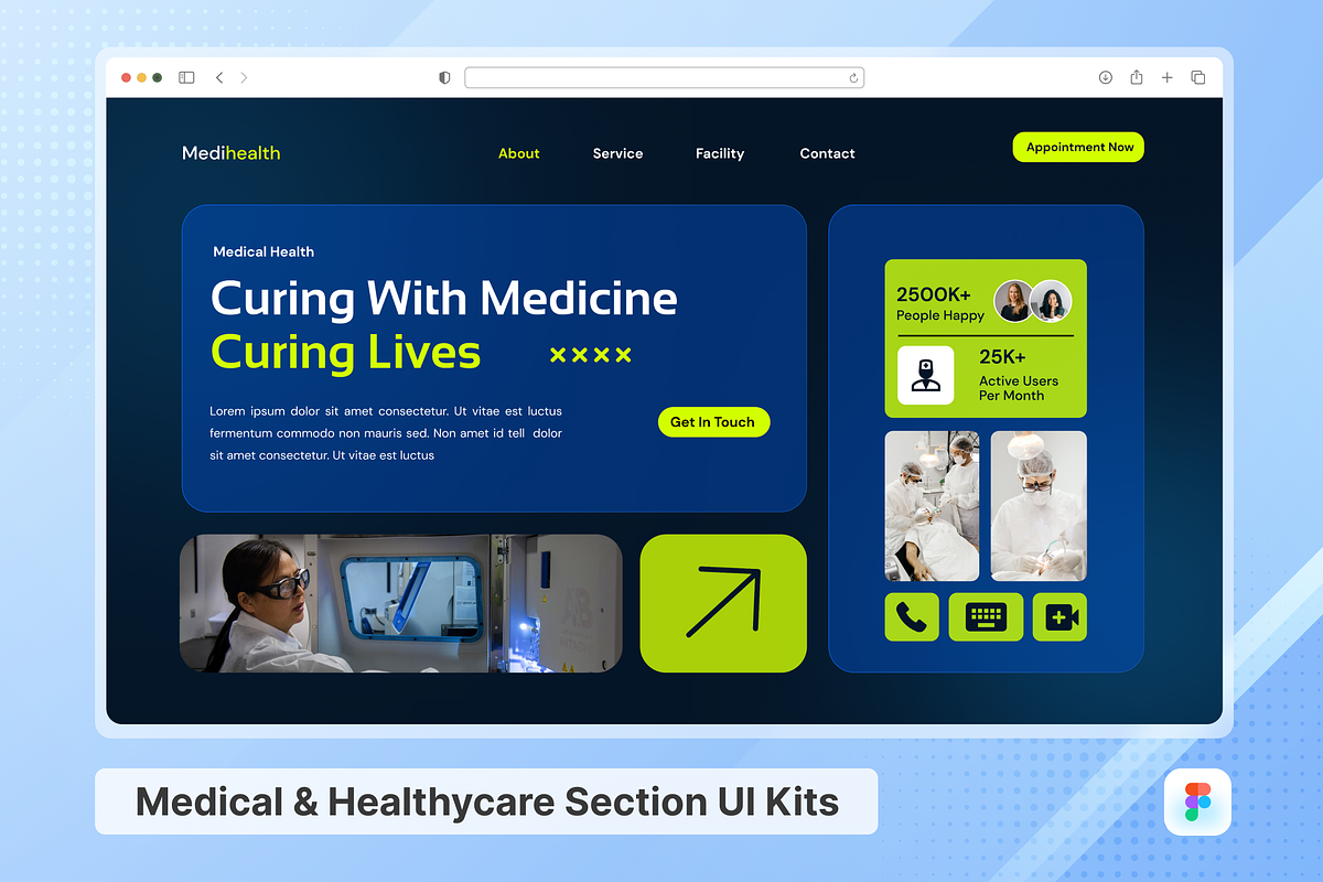 Medical & Healthcare  Hero Header, an UI Kit Template by SquidPixey (Photo 1 of 3)