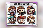 12 Brown Hair&Beard Chibi Boy Emotes, an Illustration by Custom Fonts & Patterns (Thumbnail 2 of 12)