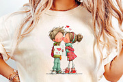 Watercolor Valentine Couple Clipart, an Illustration by DreamCafeArt (Thumbnail 6 of 6)
