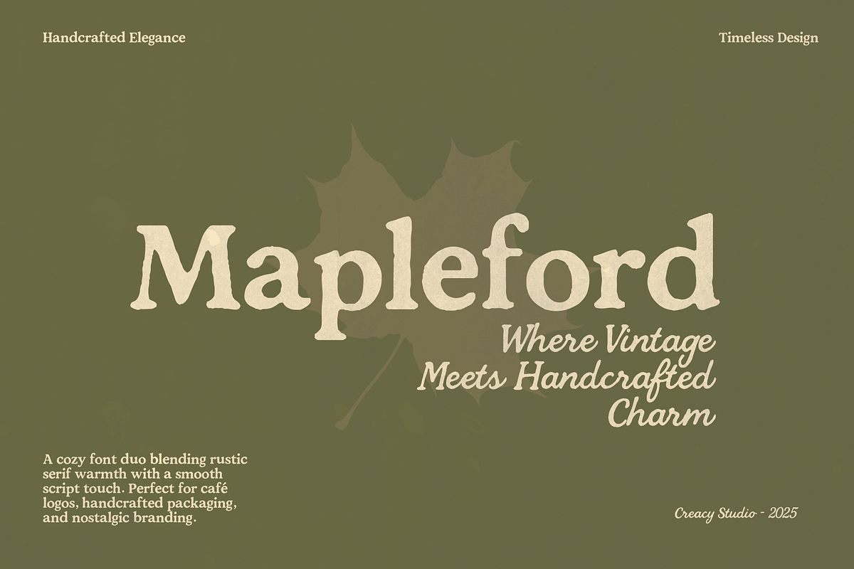 Mapleford – Handcrafted Font Duo, a Script Font by Creacy Studio (Photo 1 of 10)