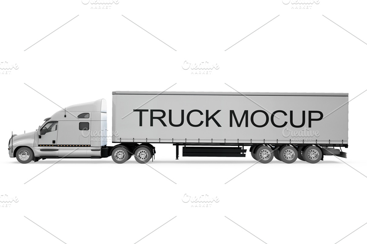 Cargo Truck Mockup, a Cups & Container Mockup by PixelMockup