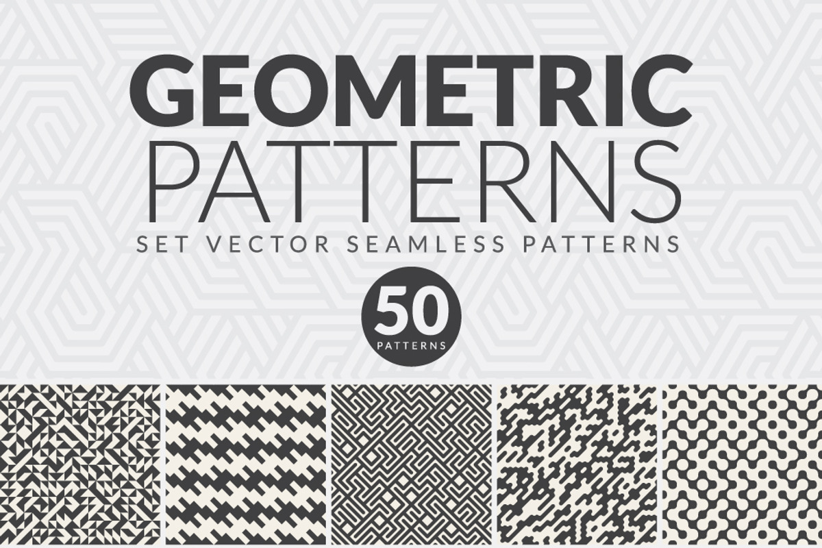 50 GEOMETRIC SEAMLESS PATTERNS, a Pattern Graphic by Creators Club