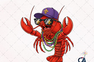 Mardi Gras Crawfish PNG, an Illustration by Creative Art