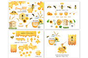 Honey Bee Watercolor Bundle, an Animal Illustration by Lemon design (Thumbnail 2 of 10)