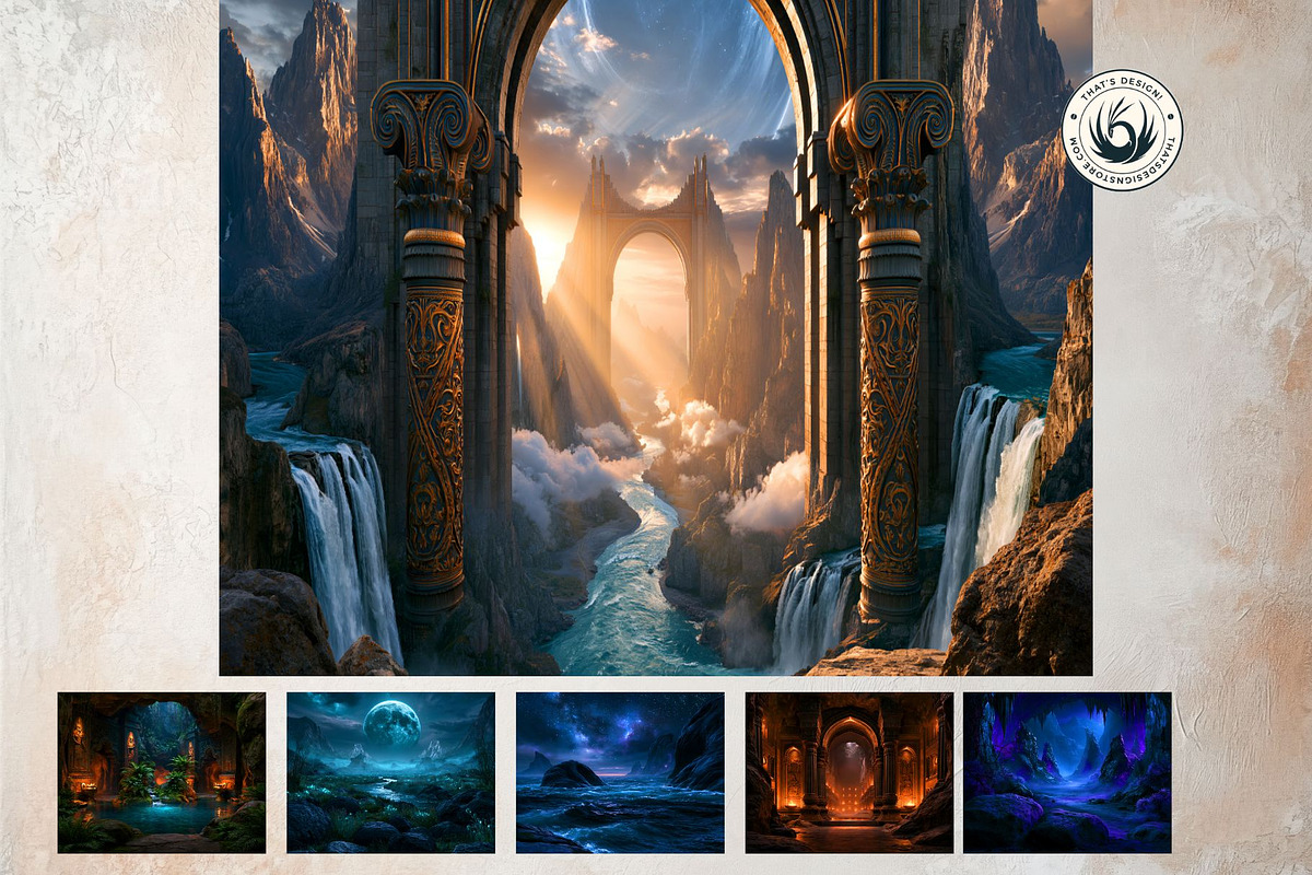 The Lapis Bestiary Persian Backdrops, a Background Graphic by ThatsDesignArt (Photo 12 of 14)