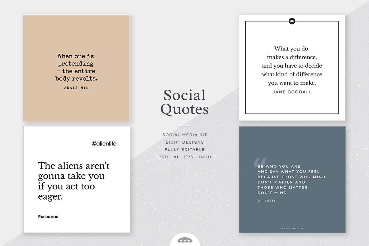 Quotes Social Media Kit, a Social Media Template by Viaduc (Photo 1 of 6)