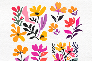 Abstract And Retro Floral Clipart