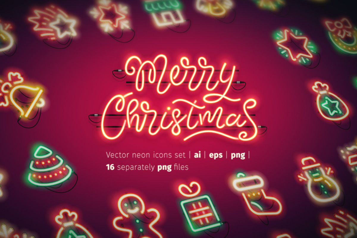 Christmas Colorful Neon Icons, an Icon by Voysla's Shop (Photo 1 of 6)