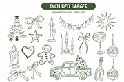 Christmas Doodle Clipart Bundle, an Illustration by TatiMockup (Thumbnail 2 of 6)