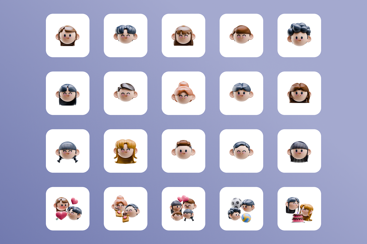 3D People Head Illustration, an Object Graphic by Illustrava (Photo 2 of 7)