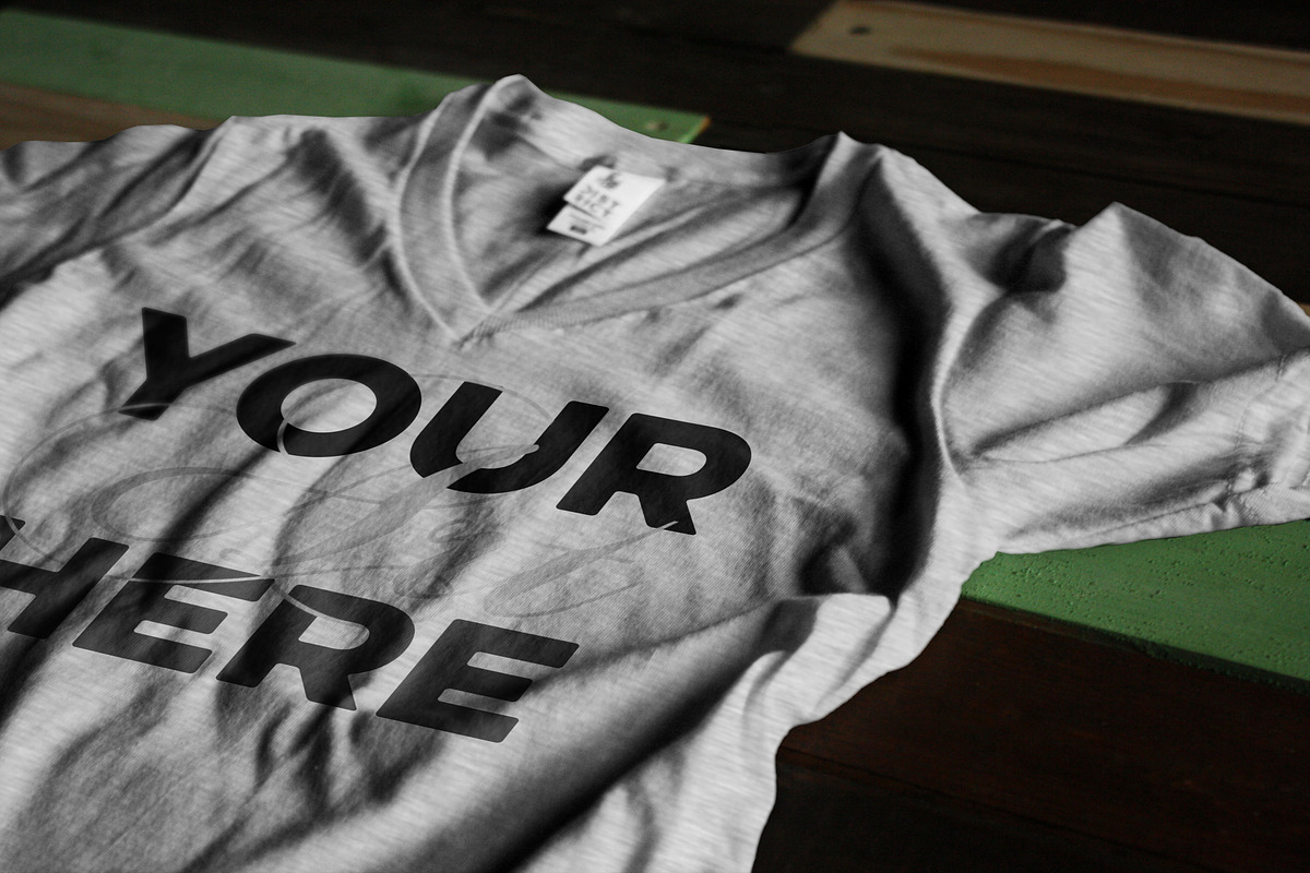 5 Ladies tee mockups! Crew & V-neck!, a Shirt Mockup by SLTFNDRY (Photo 2 of 7)