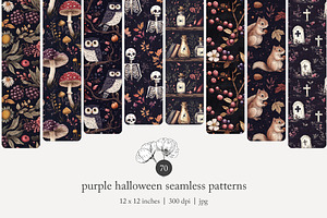70 purple Halloween seamless pattern, a Pattern Graphic by Poppy Lane Studio