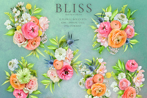 Bliss Floral Clip Art Collection