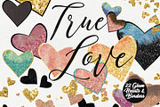 Rose Gold Hearts Glam Love Graphics, a Texture Illustration by ClipartBrat Graphics (Thumbnail 1 of 3)