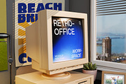 Retro Office Workspace Mockup, a Wearable Device Mockup by herutage (Thumbnail 3 of 4)