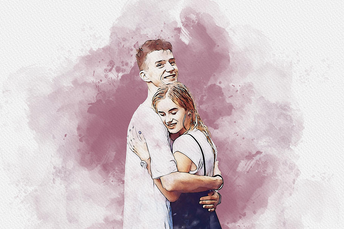 Watercolors Couple's Dreamy Painting, an Action Add-On by MRI STUDIO (Photo 17 of 26)