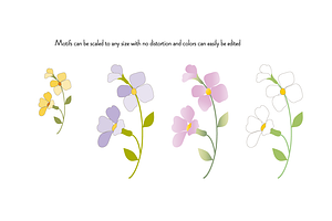 Hand Drawn Flowers & Butterflies