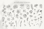 Hand-drawn Line Art Summer Flowers, a Decorative Illustration by La Petite Line Art (Thumbnail 2 of 12)