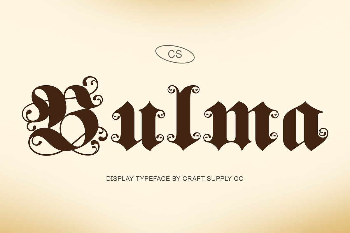 CS Bulma – Blackletter Font, a Blackletter Font by Craft Supply Co. (Photo 1 of 8)