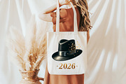 Black and Gold New Year Hat Clipart, an Illustration by DreamCafeArt (Thumbnail 8 of 8)