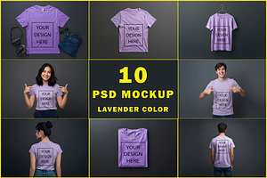 T-Shirt Mockup - Lavender Edition