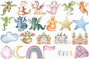 Watercolor Dragon Clipart Set, an Animal Illustration by CropUp Creative (Thumbnail 3 of 4)