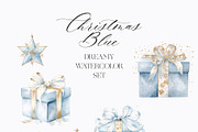Christmas Blue Watercolor Dreamy Set, a Seasonal Illustration by studioequinox (Thumbnail 4 of 10)