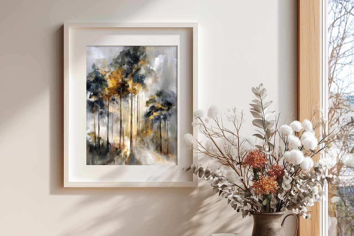 Golden Abstract Forest Illustration, a Decorative Illustration by Housui Patterns (Photo 5 of 12)
