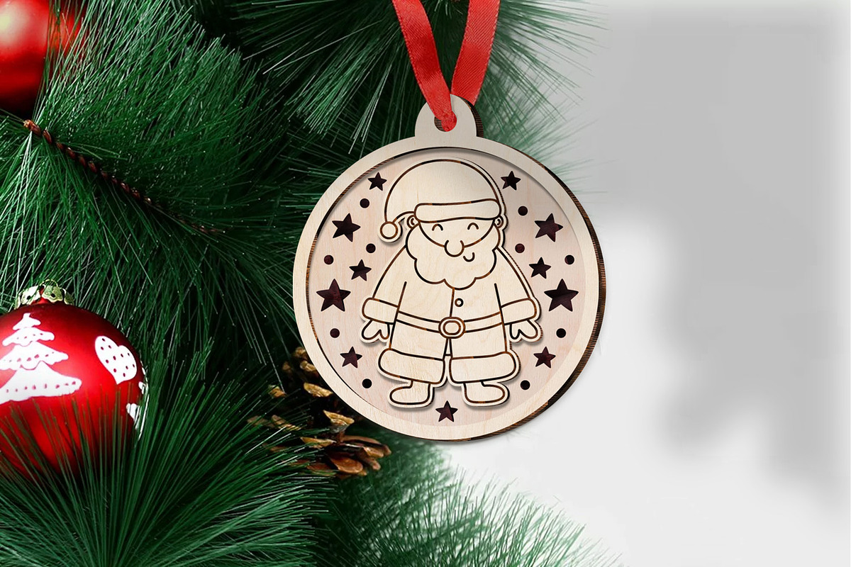 Christmas Ornaments Glowforge Laser, an Object Graphic by Anna Druzhkova (Photo 9 of 9)