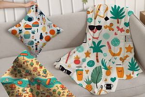 Summer Tropical Seamless Patterns