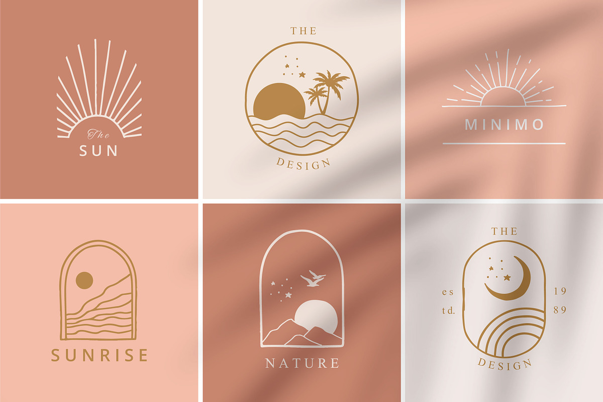 Sun bohemian logo tempplate 1#, a Branding & Logo Template by Piixypeach (Photo 3 of 8)