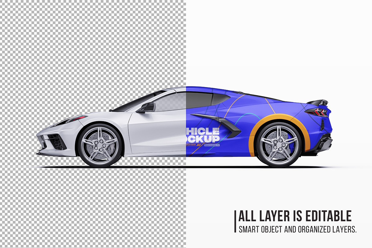 2020 Mid-Engine Supercar Coupe Set, an Advertising Mockup by Halal Graphic Studio (Photo 5 of 12)