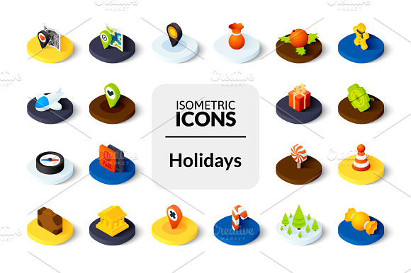 Isometric Icons Holidays