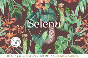 Selena. Floral tropical pattern