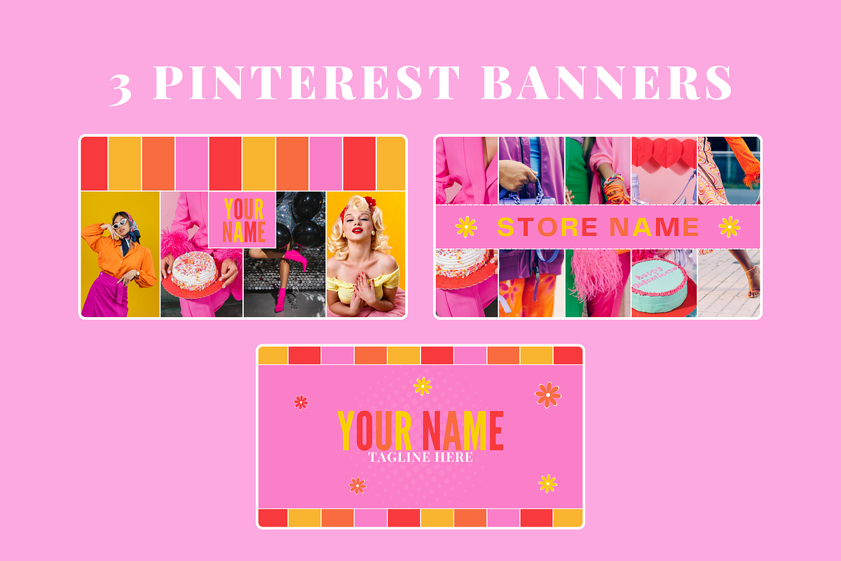 Youtube, Facebook, Pinterest Banners, a Social Media Template by SunshineStudioBoutique (Photo 4 of 9)
